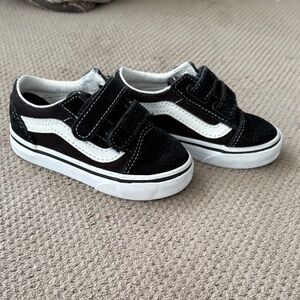 Kids Black and White Velcro Sneakers